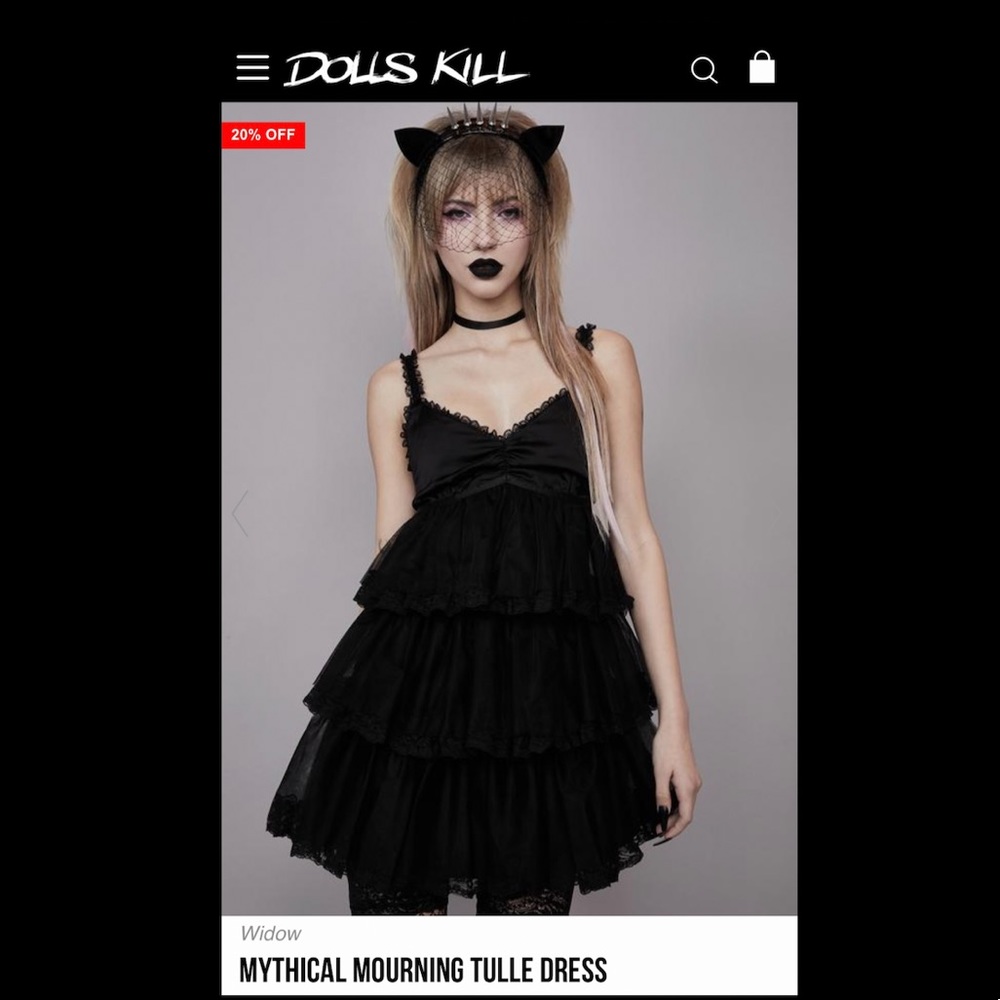 MYTHICAL MOURNING TULLE DRESS